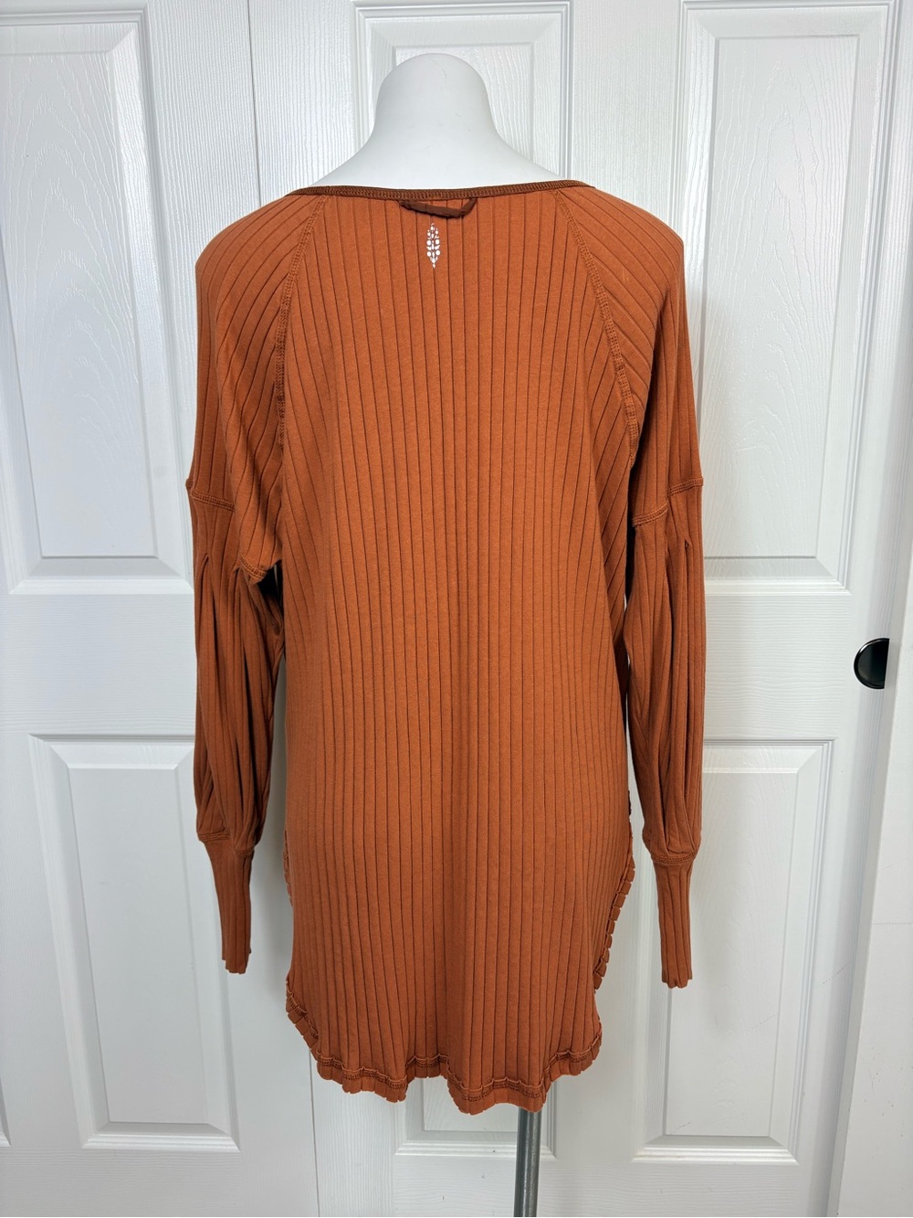 FP Movement by Free People Ribbed Snap Henley Tunic in Rust - Picture 8 of 12